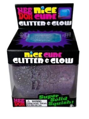 NeedDoh Nice Cube Glitter and Glow Purple New in Sealed Box!
